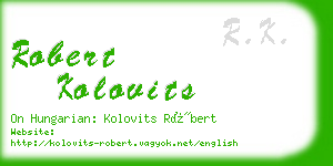 robert kolovits business card